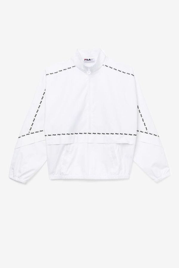 Chaquetas Fila Hombre Blancas - Raceline White Track - España 572019VWX